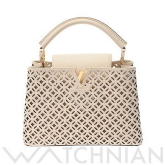 Louis Vuitton Capucines Beige Calfskin Leather Handbag - Picture 1 of 9